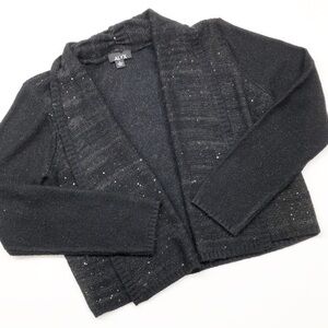 ALYX black sequin shimmer knit open cardigan